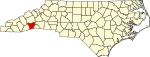 Map of North Carolina highlighting Henderson County